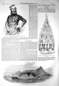 Old Antique Print 1856 John Penn Lancers Pitcairn Island Amphitrite Ship 19th