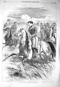Original Old Antique Print 1856 Chasseurs D'Afrique Siers Horses War Victorian
