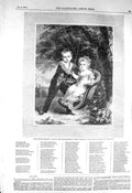 Old Antique Print 1856 Empror Alexander Sister Marie-Nicolaewna Children 19th