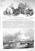 Original Old Antique Print 1856 Reval South Entrance Gulf Finland Sea Boat 19th