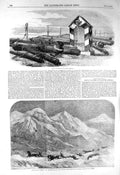 Original Old Antique Print 1856 Hango Woolwich Arsenal Snow Armenia Sandwith