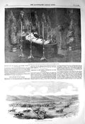 Original Old Antique Print 1856 Remains Prince Schinas Spa Steeplechase Crimea