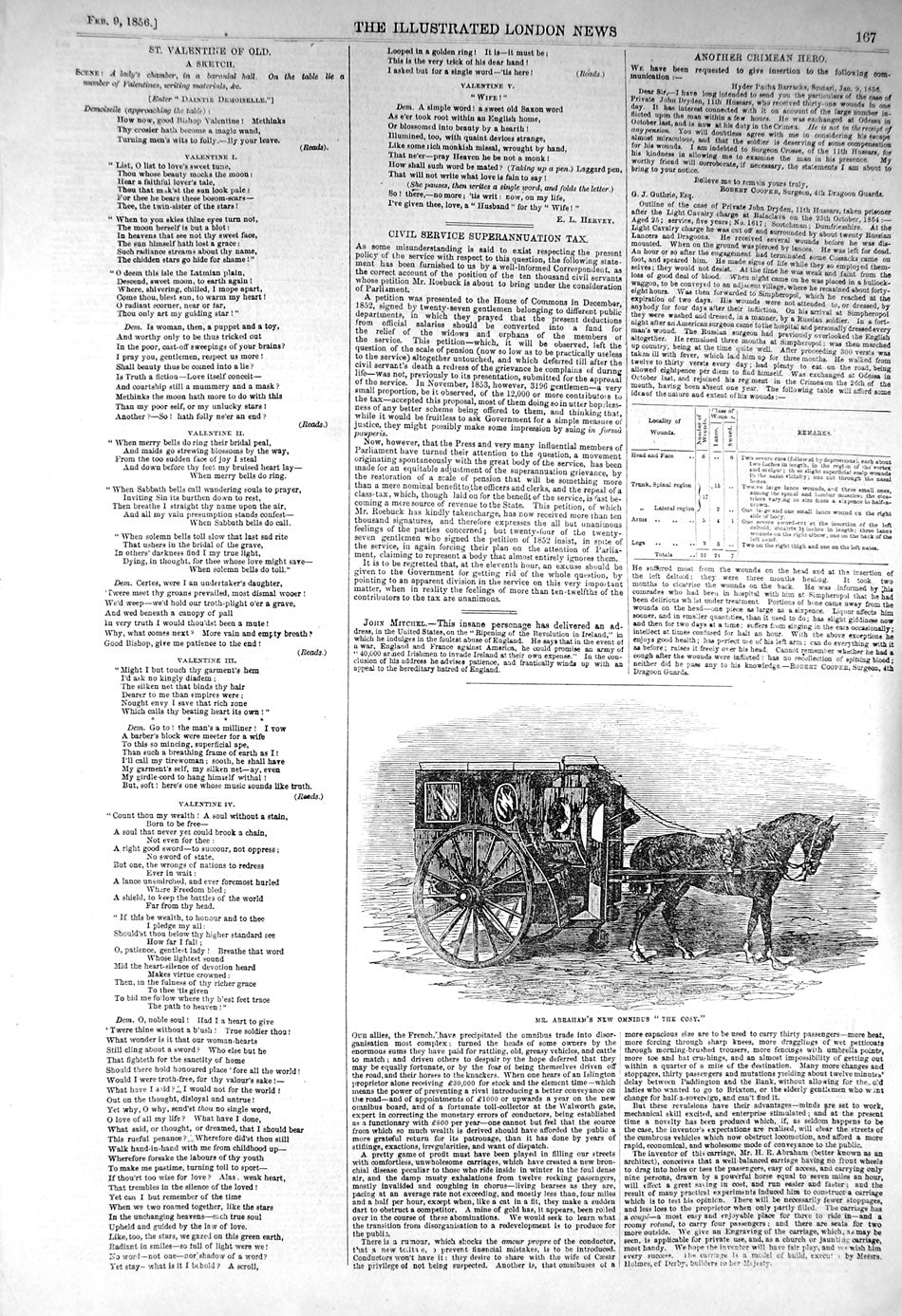 Original Old Antique Print 1856 Mr Abraham Omnibus Cosy Horse Transport 19th