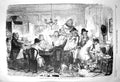 Original Old Antique Print 1856 Foxhunters Regaling Party Celebration Huntsmen