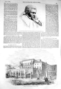 Original Old Antique Print 1856 Baron Bramwell Judge Court Buckingham Palace