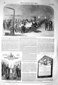 Original Old Antique Print 1856 Siers Reading Mary'S Barracks Chatham Victorian