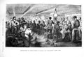 Original Old Antique Print 1856 Entertainment Admiral Dundas Ship Wellington