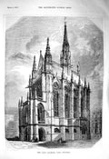 Original Old Antique Print 1856 Architecture Saint Chapelle Paris France F 19th