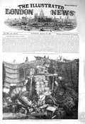 Original Old Antique Print 1856 Siege Sebastopol Scene Interior Redan Fine Art