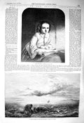 Old Antique Print 1856 Little Girl Gretchen Scene Death Pompey Fine Art 19th