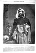 Original Old Antique Print 1856 Portrait Monk Lake Price Fine Art Victorian