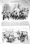 Old Antique Print 1856 Ondoiement Imperial Prince Baby Dames De La Halle 19th