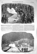 Original Old Antique Print 1856 Firing Tower Guns Park Siers Guards Fine Art
