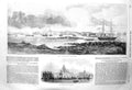 Original Old Antique Print 1856 Ships Attack Sveaborg St. Petersburg Russia