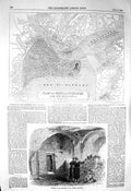 Original Old Antique Print 1856 Plan Constantinople Monastery George Balaclava