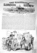 Original Old Antique Print 1856 Crimean Heroes Trophies Wollwich Siers War 19th