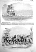 Old Antique Print 1856 Gun Boat Flotilla Portland Ships Count Orloff Mars 19th