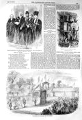 Old Antique Print 1856 Lord Mayor Mansion House Salisbury Yeovil Railway 19th