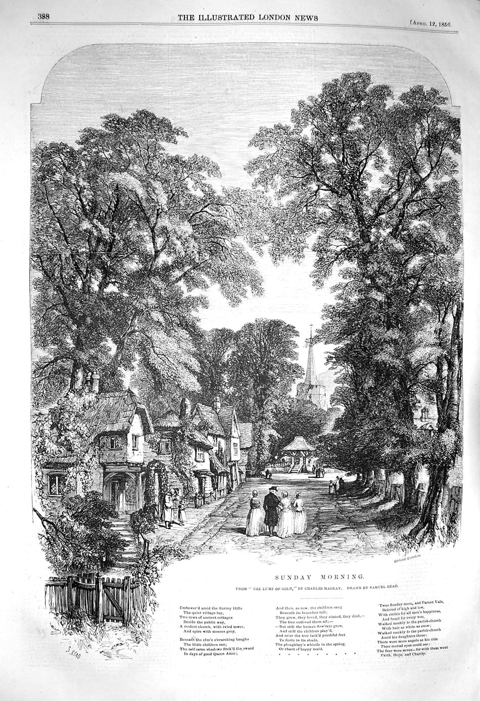 Original Old Antique Print 1856 Story Illustration Lump GCharles Mackay Read