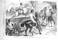 Original Old Antique Print 1856 Hunting Party Sport Huntsmen Countryside 19th