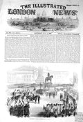 Original Old Antique Print 1856 Proclamation Peace Trafalgar Square London 19th