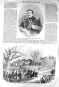 Old Antique Print 1856 General Mouravieff Kars Prince Albert Colchester 19th