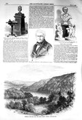 Original Old Antique Print 1856 Sharpham Devon Rooery Guthrie Bust Pope Ariosto