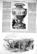 Old Antique Print 1856 Sitter Viaduct Appenzel Railway Prince Albert Vase 19th