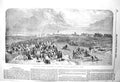 Original Old Antique Print 1856 Naval Review Promenade Southsea Common England