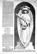 Original Old Antique Print 1856 Angel Scutari Monument Marochetti Crystal 19th