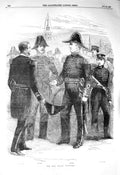 Original Old Antique Print 1856 Naval Uniforms Captain Admiral Midshipman War