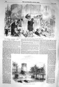 Original Old Antique Print 1856 Grave Cook Rugeley Churchyard Palme Victorian