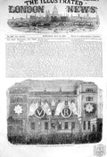 Original Old Antique Print 1856 Peace Illuminations Ordnance Office Pall Mall
