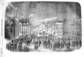 Old Antique Print 1856 Peace Illuminations Waterloo Place London England 19th