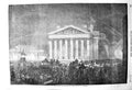Original Old Antique Print 1856 Peace Illuminations Royal Exchange Building