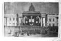 Original Old Antique Print 1856 Peace Illuminations National Gallery Building