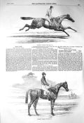 Original Old Antique Print 1856 Ellington Horse Derby Mincepie Oaks Sport 19th