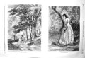 Original Old Antique Print 1856 Fore Walk Wotton Surrey Maidenhood Young Girl