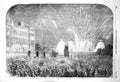 Original Old Antique Print 1856 Peace Commemorations Fireworks James Victorian