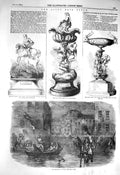 Original Old Antique Print 1856 Inundation Lyons Ascot Cup Royal Hunt GVase
