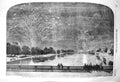 Original Old Antique Print 1856 Peace Commemoration Fireworks Hyde-Park 19th