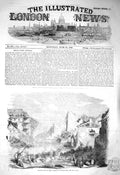 Original Old Antique Print 1856 Inundation Lyons France Buildings Rui Victorian