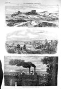Original Old Antique Print 1856 Bluff Nebraska Settler Pappea Creek Baton Rouge