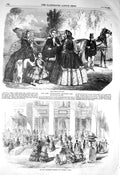 Original Old Antique Print 1856 Paris Fashion Lord Lieutenant Promenade Dublin