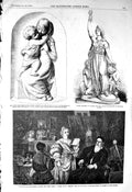Old Antique Print 1856 Sculpture Agnes Gladstone Herbert Boadicea Titian 19th