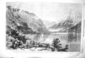 Original Old Antique Print 1856 Lake Geneva Italy Mountains Cattle Victorian
