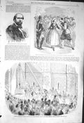 Old Antique Print 1856 Signor Beneventano Theatre Williams Harrow Crimea 19th