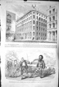 Original Old Antique Print 1856 London Architecture Cannon Pantomime Theatre