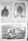 Old Antique Print 1856 Lynch California Syrian Archbishop Malabar Church 19th