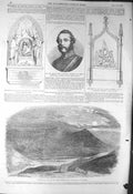 Old Antique Print 1856 Grave George Carpenter Inkerman Thompson Welbore 19th